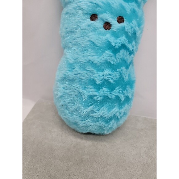 Peeps 10" Marshmallow Bunny Rabbit Blue Chevron Plush Stuffed Striped Fur 2016 - Picture 4 of 12